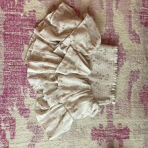 Altar'd State Cream Floral Ruffle Skirt